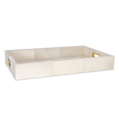 Large White Hair On Hide Tray