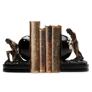 Atlas Globe Bookends